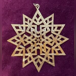 Metropolitan Museum of Art 1987 Gold Brass Geometric Rosette Ornament RARE EXC